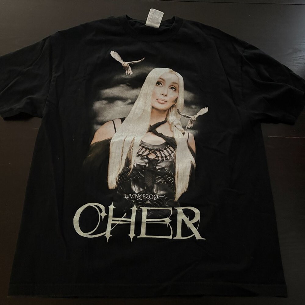 Mens Y2K Cher Living Proof Farewell Tour 2002 Black T Shirt Size XL - Picture 2 of 6